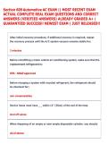 Section 609 Automotive AC EXAM &vert;&vert; MOST RECENT EXAM  ACTUAL COMPLETE REAL EXAM QUESTIONS AND CORRECT  ANSWERS &lpar;VERIFIED ANSWERS&rpar; ALREADY GRADED A&plus; &vert;  GUARANTEED SUCCESS&excl;&excl; NEWEST EXAM &vert; JUST RELEASED&excl;&excl; 