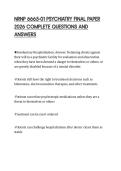 NRNP 6665-01 PSYCHIATRY FINAL PAPER 2026 COMPLETE QUESTIONS AND ANSWERS