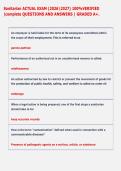 Registered Sanitarian ACTUAL EXAM &lpar;20262027&rpar; 100&percnt;VERIFIED  &vert;complete QUESTIONS AND ANSWERS &vert; GRADED A&plus;&period;