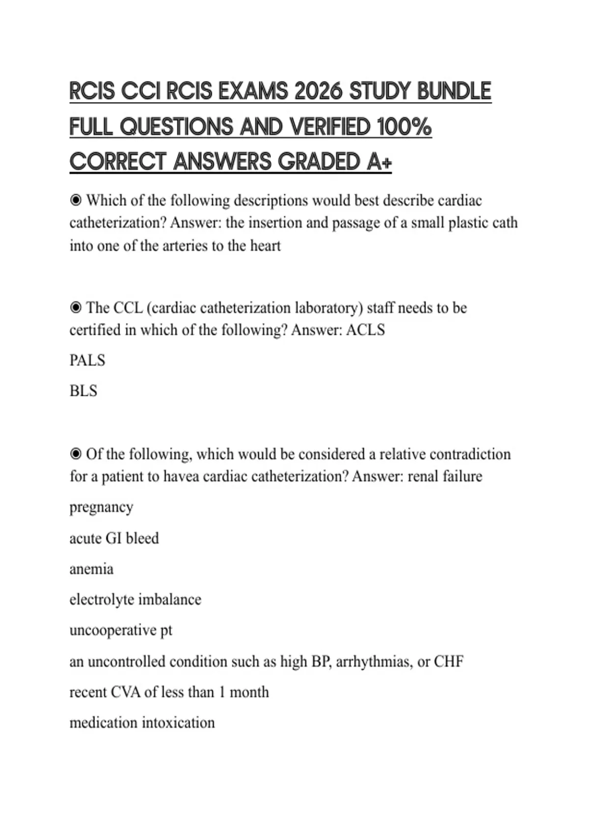 RCIS CCI RCIS EXAMS 2026 STUDY BUNDLE FULL QUESTIONS AND VERIFIED 100% ...