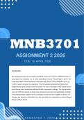 MNB3701 ASSIGNMENT 1 2026 - DISTINCTION &vert; DUE 16 APRIL 2026