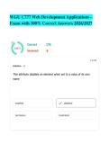 WGU C777 Web Development Applications - Exam with 100&percnt; Correct Answers 2026&sol;2027