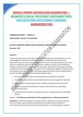 BARKLEY PMHNP CERTIFICATION EXAMINATION &mdash; ADVANCED CLINICAL PROFICIENCY ASSESSMENT 