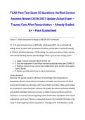 TCAR Post Test Exam 50 Questions Verified Correct Answers Newest 2026&sol;2027 Update Actual Exam &ndash; Trauma Care After Resuscitation &ndash; Already Graded A&plus; &ndash; Pass Guaranteed