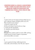 CERTIFIED MEDICAL-SURGICAL REGISTERED  NURSE &lpar;CMSRN&rpar; EXAMINATION FINAL EXAM  2026 BANK COMPLETE QUESTIONS AND  VERIFIED SOLUTIONS LATEST UPDATE THIS  YEAR