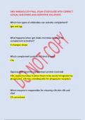 HMX IMMUNOLOGY FINAL EXAM STUDYGUIDE WITH CORRECT  ACTUAL QUESTIONS AND DEFINITIVE SOLUTIONS