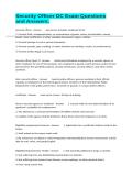Security Officer DC Exam Questions and Answers&period;