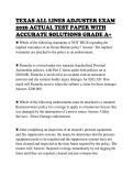 TEXAS ALL LINES ADJUSTER EXAM 2026 ACTUAL TEST PAPER WITH ACCURATE SOLUTIONS GRADE A&plus;