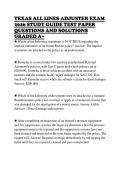 TEXAS ALL LINES ADJUSTER EXAM 2026 STUDY GUIDE TEST PAPER QUESTIONS AND SOLUTIONS GRADED A&plus; 