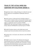 TEXAS LTC TEST ACTUAL PAPER 2026 QUESTIONS WITH SOLUTIONS GRADED A&plus;