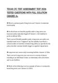 TEXAS LTC TEST ASSESSMENT TEST 2026 TESTED QUESTIONS WITH FULL SOLUTION GRADED A&plus;