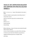 TEXAS LTC TEST CERTIFICATION EVALUATION 2026 QUESTIONS WITH PRACTICE SOLUTION GRADED A&plus;