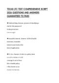 TEXAS LTC TEST COMPREHENSIVE SCRIPT 2026 QUESTIONS AND ANSWERS GUARANTEED TO PASS