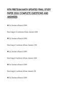 NTN FIRETEAM MATH UPDATED FINAL STUDY PAPER 2026 COMPLETE QUESTIONS AND ANSWERNTN FIRETEAM MATH UPDATED FINAL STUDY PAPER 2026 COMPLETE QUESTIONS AND ANSWER