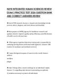 NU110 INTEGRATED HUMAN SCIENCES REVIEW EXAM 3 PRACTICE TEST 2026 QUESTION BANK AND CORRECT ANSWERS REVIEW
