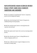 NU110 INTEGRATED HUMAN SCIENCES REVIEW EXAM 3 STUDY GUIDE 2026 COMPLETE QUESTIONS AND ANSWERS