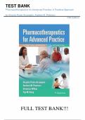 Test bank for Pharmacotherapeutics for Advanced Practice&colon; A Practical Approach Fifth&comma; North American Edition all chapters fully covered with detailed questions and answers guide A&plus;