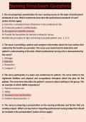 NSG 6998 APEA POST PREDICTOR FINAL EXAM PRACTICE RN QUESTIONS AND CORRECT ANSWERS GRADED A&plus; SOUTH UNIVERSITY