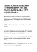 THEORIES OF PERSONALITY FINAL EXAM COMPREHENSIVE STUDY GUIDE 2026 PRACTICE QUESTIONS AND ACCURATE ANSWERS GRADED A&plus;