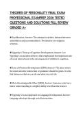 THEORIES OF PERSONALITY FINAL EXAM PROFESSIONAL EXAMPREP 2026 TESTED QUESTIONS AND SOLUTIONS FULL REVIEW GRADED A&plus;