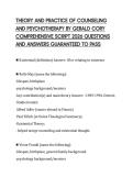 THEORY AND PRACTICE OF COUNSELING AND PSYCHOTHERAPY BY GERALD CORY COMPREHENSIVE SCRIPT 2026 QUESTIONS AND ANSWERS GUARANTEED TO PASS