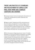THEORY AND PRACTICE OF COUNSELING AND PSYCHOTHERAPY BY GERALD CORY FINAL STUDY PAPER 2026 COMPLETE QUESTIONS AND ANSWERS