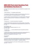 QMB 3200 Final Latest Questions Pack and Solutions &lpar;Top Score A&plus;&rpar;