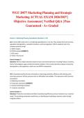 WGU D077 Marketing Planning and Strategic Marketing ACTUAL EXAM 2026&sol;2027 &vert; Objective Assessment &vert; Verified Q&A &vert; Pass Guaranteed - A&plus; Graded