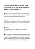 NUR2488 MENTAL HEALTH NURSING EXAM 2 EXAM SCRIPT 2026 TEST PAPER QUESTIONS AND SOLUTIONS GRADED A&plus;