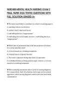 NUR2488 MENTAL HEALTH NURSING EXAM 2 FINAL PAPER 2026 TESTED QUESTIONS WITH FULL SOLUTION GRADED A&plus;