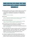 NURS 4325 RAC UTA FINAL TEST 2026 QUESTIONS WITH CORRECT ANSWERS GRADED A&plus;