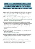 NURS 5366 &colon; IDENTIFYING RESEARCH DESIGNS ACTUAL EXAM PAPER 2026 QUESTIONS WITH ANSWERS GRADED A