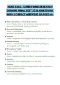 NURS 5366 &colon; IDENTIFYING RESEARCH DESIGNS FINAL TEST 2026 QUESTIONS WITH CORRECT ANSWERS GRADED A&plus;