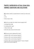 TRAFFIC SUPERVISOR ACTUAL EXAM 2026 VERIFIED QUESTIONS AND SOLUTIONS