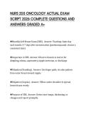 NURS 205 ONCOLOGY ACTUAL EXAM SCRIPT 2026 COMPLETE QUESTIONS AND ANSWERS GRADED A&plus;