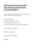NURS 205 ONCOLOGY EXAM SCRIPT FINAL PAPER 2026 QUESTIONS WITH SOLUTIONS GRADED A&plus;
