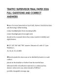 TRAFFIC SUPERVISOR FINAL PAPER 2026 FULL QUESTIONS AND CORRECT ANSWERS