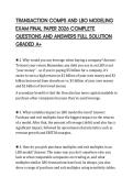 TRANSACTION COMPS AND LBO MODELING EXAM FINAL PAPER 2026 COMPLETE QUESTIONS AND ANSWERS FULL SOLUTION GRADED A&plus;
