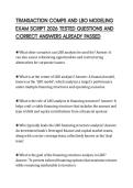 TRANSACTION COMPS AND LBO MODELING EXAM SCRIPT 2026 TESTED QUESTIONS AND CORRECT ANSWERS ALREADY PASSED