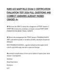 NURS 623 MARYVILLE EXAM 3 CERTIFICATION EVALUATION TEST 2026 FULL QUESTIONS AND CORRECT ANSWERS ALREADY PASSED GRADED A&plus;