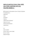 NURS 623 MARYVILLE EXAM 3 FINAL PAPER 2026 TESTED QUESTIONS WITH FULL SOLUTION GRADED A&plus;