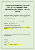 HESI RADIOGRAPHY EXAM ACTUAL EXAM 2026 &vert; ALL QUESTIONS AND CORRECT ANSWERS &vert; VERIFIED ANSWERS &vert; UPDATED VERSION