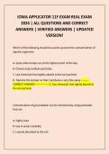 IOWA APPLICATOR 11F EXAM REAL EXAM 2026 &vert; ALL QUESTIONS AND CORRECT ANSWERS &vert; VERIFIED ANSWERS &vert; UPDATED VERSION&excl;