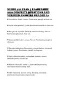 NURSE 420 EXAM 3 LEADERSHIP 2026 COMPLETE QUESTIONS ANDvNURSE 420 EXAM 3 LEADERSHIP 2026 COMPLETE QUESTIONS AND