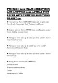 TTU ZOOL 2403 EXAM 2 QUESTIONS AND ANSWERS 2026 ACTUAL TEST PAPER WITH VERIFIED SOLUTIONS GRADED A&plus;