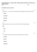 Industrial Maintenance &ndash; Chapter 4 2026 &ndash; Mechanical Systems&comma; Maintenance Procedures&comma; and Safety Study Guide
