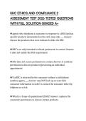UHC ETHICS AND COMPLIANCE 2 ASSESSMENT TEST 2026 TESTED QUESTIONS WITH FULL SOLUTION GRADED A&plus;