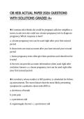 OB HESI ACTUAL PAPER 2026 QUESTIONS WITH SOLUTIONS GRADED A&plus;