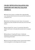 OB HESI CERTIFICATION EVALUATION 2026 QUESTIONS WITH PRACTICE SOLUTION GRADED A&plus;