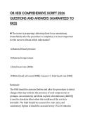 OB HESI COMPREHENSIVE SCRIPT 2026 QUESTIONS AND ANSWERS GUARANTEED TO PASS